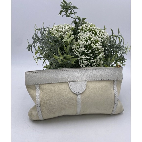 Kate Spade Off white suede and Leather Clutch Made in Italy - Picture 6 of 15